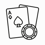 poker coaching icon of card and chip