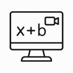 maths tutoring icon. monitor with algebra
